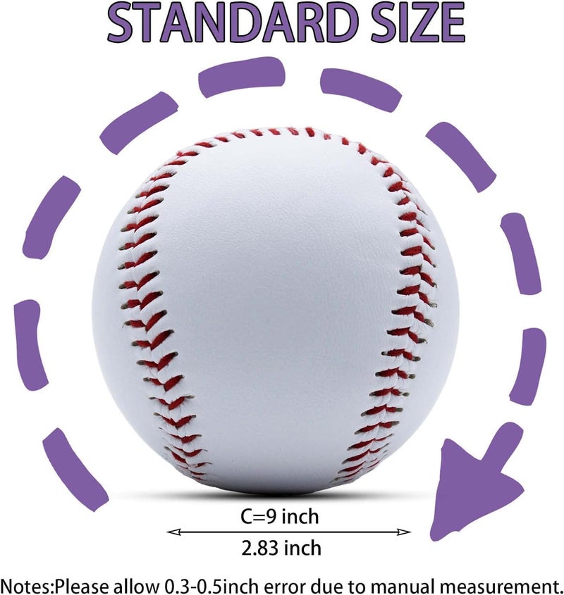 Magicorange Baseball, 12 Pack Training Baseballs Unmarked Practice Rubber Core Baseballs for Hitting, Soft Toss, Batting, Fielding, Pitching - Image 2